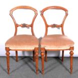 Pair of Victorian walnut chairs