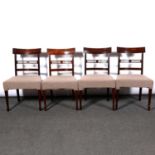 Set of four Edwardian mahogany dining chairs