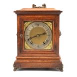 Victorian oak bracket clock,