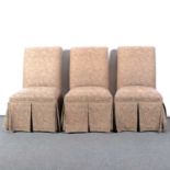 Set of six modern upholstered dining chairs