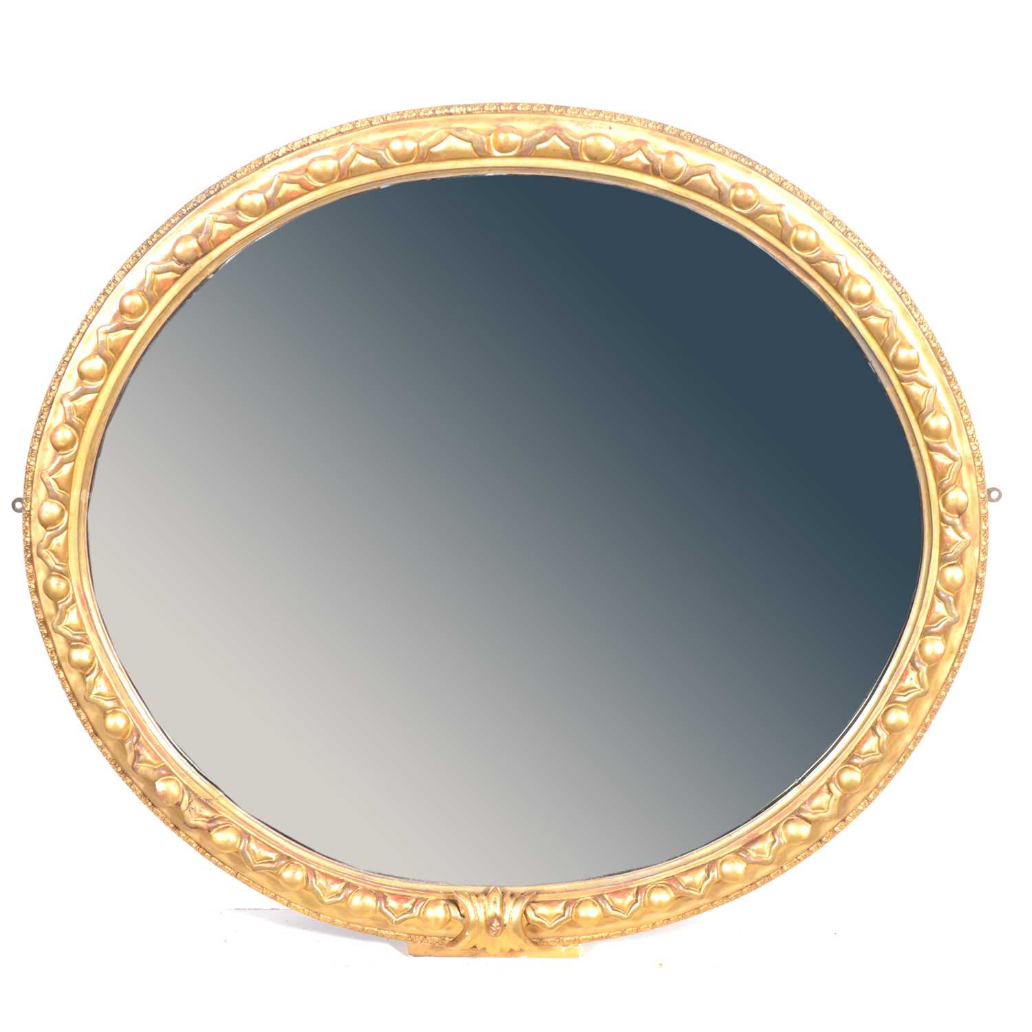 Oval gilt gesso wall mirror