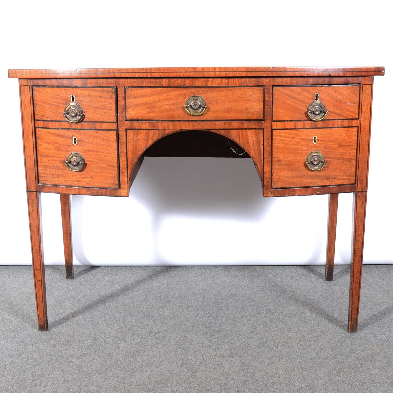 Small Victorian mahogany bowfront sideboard