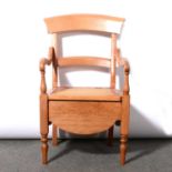 Victorian beechwood commode chair