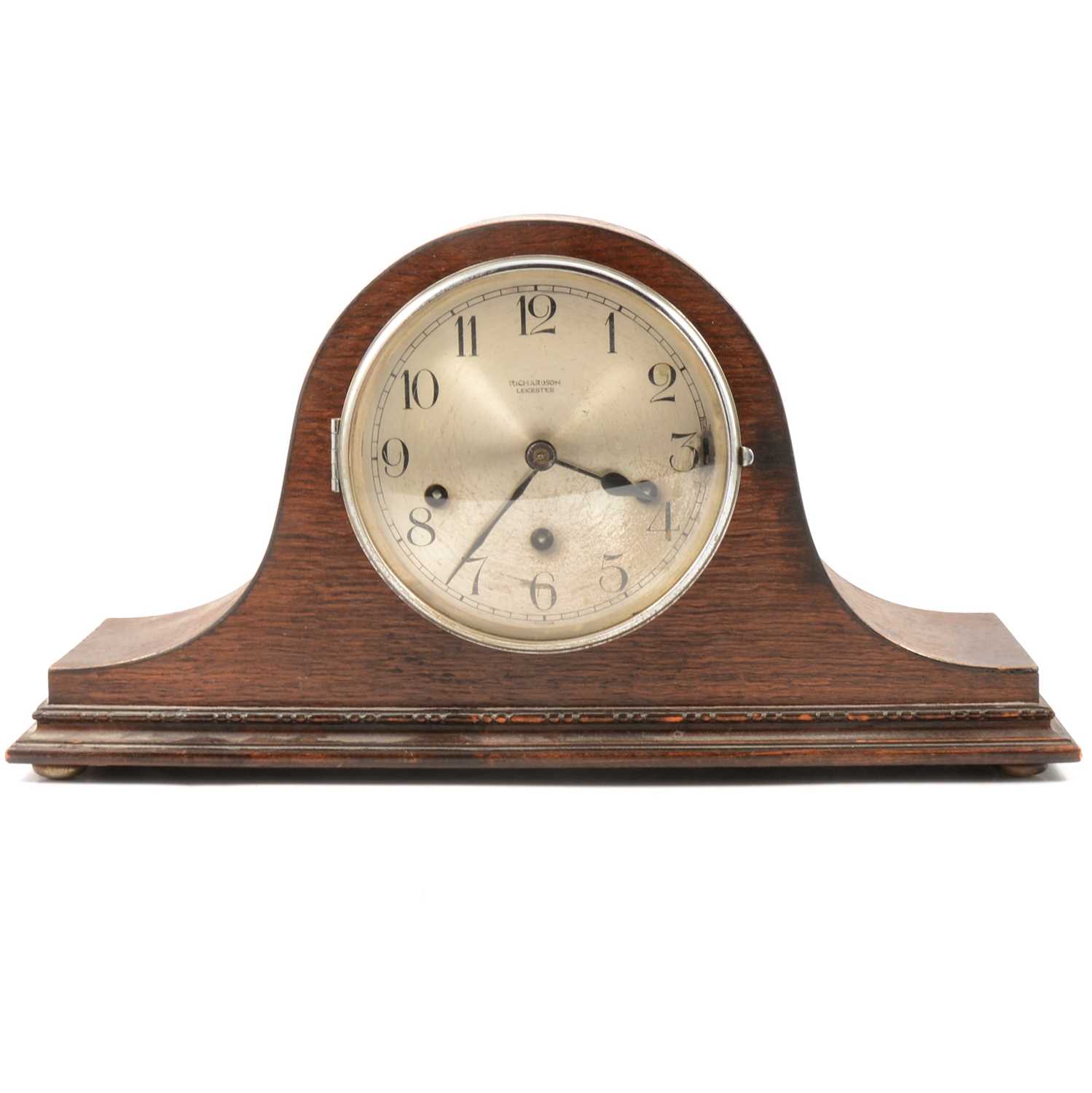 Edwardian oak case mantel clock, and another oak cased clock - Image 2 of 2