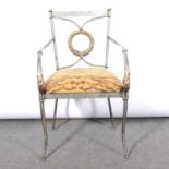 French style metal elbow chair,