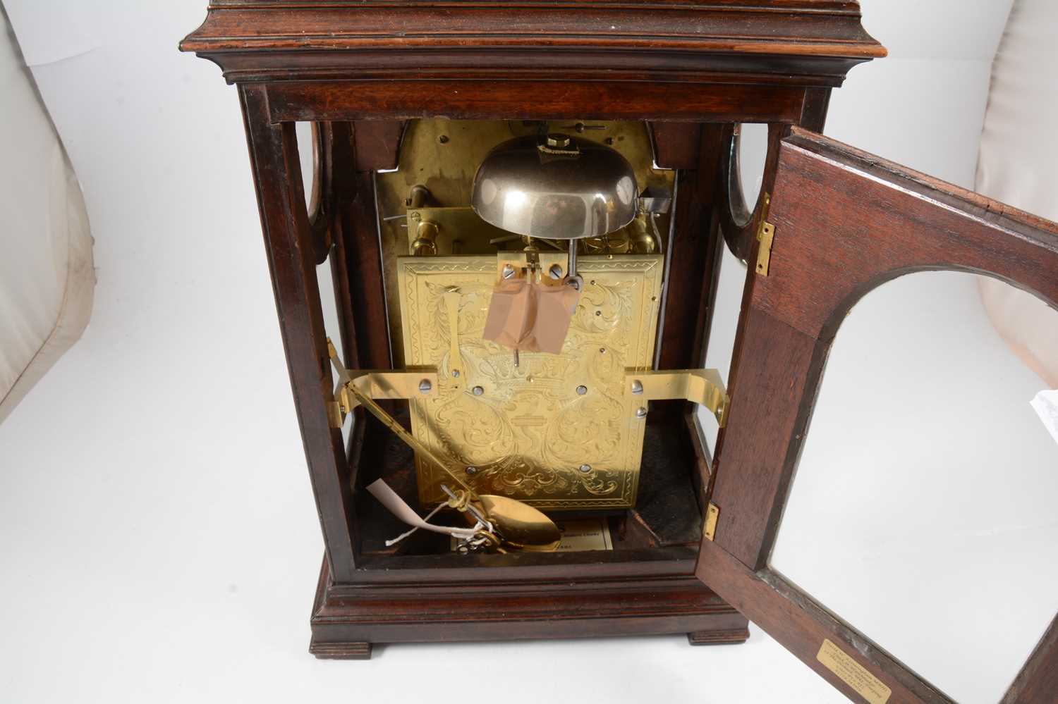 George III mahogany bracket clock, - Image 3 of 5