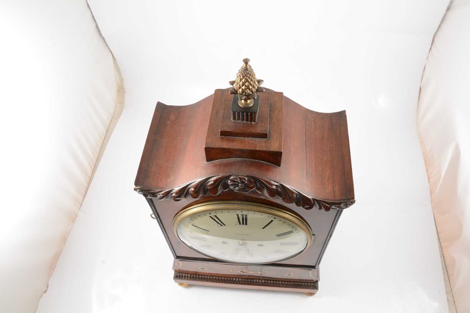 William IV mahogany bracket clock and bracket, - Image 10 of 16