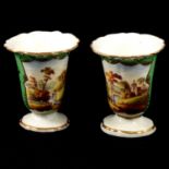 Pair of Coalport style vases, 19th Century,