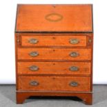 Edwardian inlaid mahogany bureau