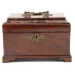 A Chippendale pattern mahogany tea caddy