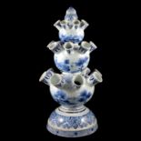 A Dutch Delft blue and white tulip vase