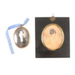 Two English School 19th century portrait miniatures