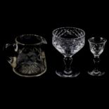 Royal Doulton and other glasses and glasswares.