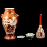 Japanese vase, Satsuma caddy, etc.