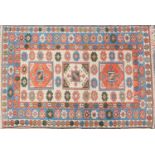 Turkish rug, three medallions, floral borders