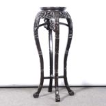 Chinese carved hardwood stand,