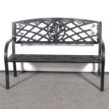 Pair of metal two-seater garden benches