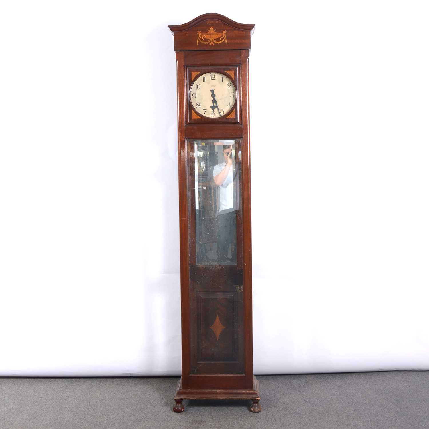 Longcase clock, GEC electric movement,