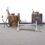 Two French copper Lenurb garden backpack sprayers.