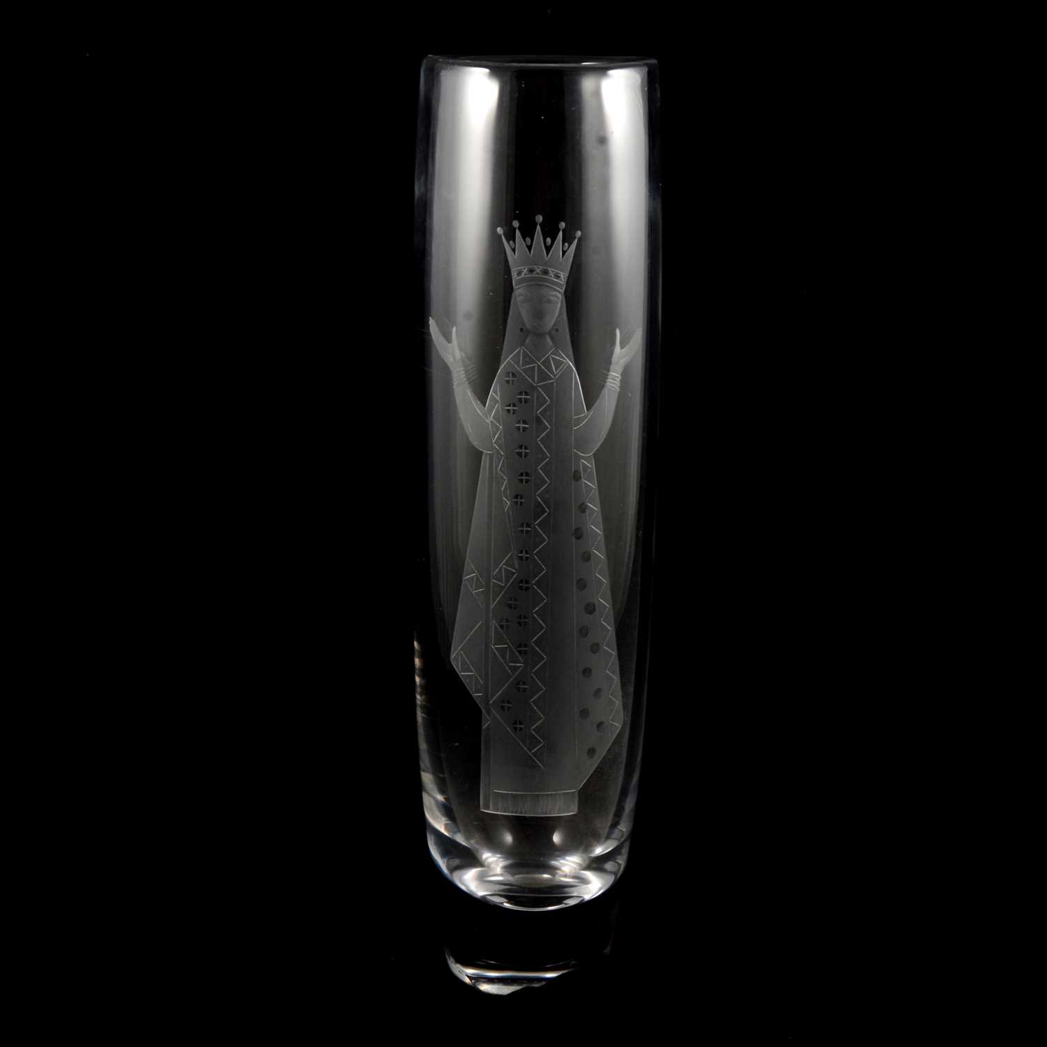Vicke Lindstrand for Kosta, a post war crystal glass vase