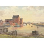 Clive Richard Browne, Wharf at sunset,