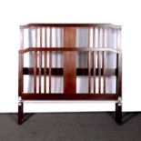 Edwardian mahogany double headboard and footboard,