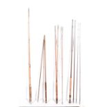 Four assorted split cane fly fishing rods