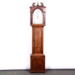 Oak longcase clock,