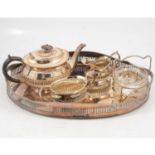 Silver plated oval tray and other silver plated wares,