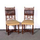 Pair of French walnut salon chairs,