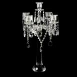 A modern crystal five light candelabrum