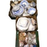 Staffordshire blue and white transfer printed wares, other Victorian and later tableware.