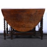 Large oak gateleg table.