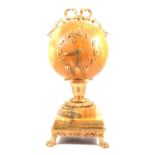 Reproduction French sienna marble and gilt metal balloon-shape mantel clock,