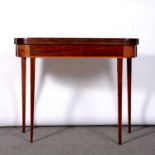 George III inlaid mahogany card table,