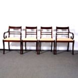 Set of six Regency style mahogany dining chairs,