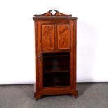 Edwardian inlaid mahogany music cabinet,