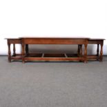 A joined oak coffee table,