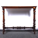 Victorian walnut stretcher table.