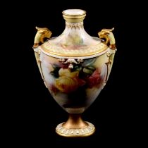 Royal Worcester Hadley Ware porcelain vase.
