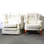 Modern two seater sofa and two easy chairs,