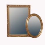 Two gilt framed wall mirrors,