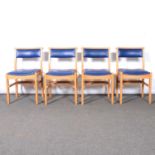 Six modern beechwood chapel chairs