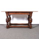 A joined oak table, early 20th century,