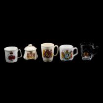 Collection of Royal Commemorative mugs, tankards, etc