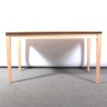 Contemporary maple wood dining table by Shaker of Malvern,