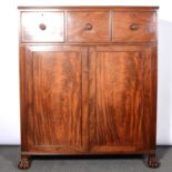 George IV mahogany press cupboard, in the manner of Gillows,