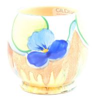 Clarice Cliff, 'Delicia Pansy', a small Humpty sugar bowl