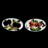 Two Wemyss pottery oval dishes, Sweet Pea, and Plum designs