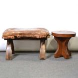 North African camel seat and an Arts & Crafts stool,
